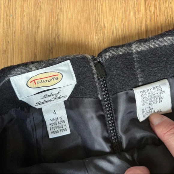 VTG 90’s Talbots wools blend plaid maxi/midi skirt womens 4 - Picture 5 of 5